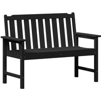 Gartenbank mit Kissen Schwarz 120 x 59 x 88cm Plastik Vidaxl von VIDAXL