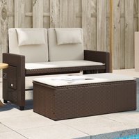 Gartenbank Verstellbar mit Kissen Braun Poly Rattan - Vidaxl von VIDAXL