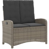 Vidaxl - Gartenbank Verstellbar mit Kissen Grau Poly Rattan 313731 von VIDAXL
