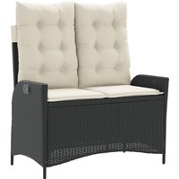Vidaxl - Gartenbank Verstellbar mit Kissen Schwarz Poly Rattan 598828 von VIDAXL