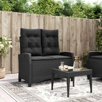 Vidaxl - Gartenbank Verstellbar mit Kissen Schwarz Poly Rattan 252521 Vidaxl - Gartenbank Verstellbar mit Kissen Schwarz Poly Rattan 252521 von VIDAXL