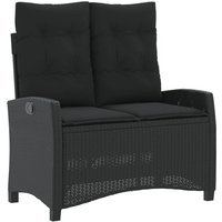 Vidaxl - Gartenbank Verstellbar mit Kissen Schwarz Poly Rattan 252521 von VIDAXL