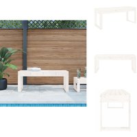 Gartenbank Weiß 110x38x45 cm Massivholz Kiefer - Gartenbank - Holzmöbel - Gartenmöbel - Terrassentisch - Outdoor Möbel von VIDAXL