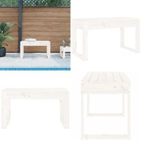 Gartenbank Weiß 80x38x45 cm Massivholz Kiefer - Gartenbank - Holzmöbel - Gartenmöbel - Outdoor Möbel - Kiefernholz - Home & Living von VIDAXL