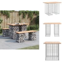Gartenbank aus Gabionen 100x70x72 cm Massivholz Kiefer - Gartenbank - Holzbank - Kiefernholz - Gabione - Gartenmöbeln von VIDAXL