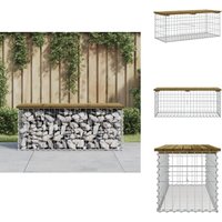 Gartenbank aus Gabionen 103x44x42 cm Kiefernholz Imprägniert - Gartenbank - Holzbank - Gartenmöbeln - Balkonmöbel - Terrasse Möbel von VIDAXL