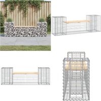 Vidaxl - Gartenbank aus Gabionen 183x41x60,5 cm Massivholz Kiefer - Gartenbank - Holzbank - Kiefernholz - Gabione - Gartenmöbeln - Home & Living von VIDAXL