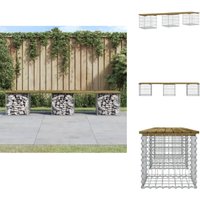Gartenbank aus Gabionen 203x44x42 cm Kiefernholz Imprägniert - Gartenbank - Kiefernholz - Gabione - Gartenmöbel - Terrasse von VIDAXL