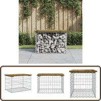 Gartenbank aus Gabionen 63x44x42 cm Kiefernholz Imprägniert - Gartenbank - Kiefernholz - Gabione - Gartenmöbeln - Terrasse von VIDAXL
