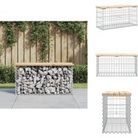 Gartenbank aus Gabionen 83x31,5x42 cm Massivholz Kiefer - Gartenbank - Kiefernholz - Gabione - Balkonmöbeln - Gartenmöbel von VIDAXL