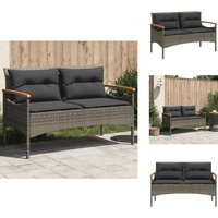 Gartenbank mit Kissen 116x62,5x74 cm Grau Poly Rattan - Gartenbank - Outdoor-Bank - Terrasse - Gartenmöbel - Rattan Gartenmöbel Gartenbank mit Kissen 116x62,5x74 cm Grau Poly Rattan - Gartenbank - Outdoor-Bank - Terrasse - Gartenmöbel - Rattan Gartenmöbel von VIDAXL