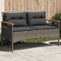 Gartenbank mit Kissen 116x62,5x74 cm Grau Poly Rattan Vidaxl Gartenbank mit Kissen 116x62,5x74 cm Grau Poly Rattan Vidaxl von VIDAXL