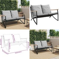 Vidaxl - Gartenbank mit Kissen 120 cm Schwarz Stahl Vidaxl - Gartenbank mit Kissen 120 cm Schwarz Stahl von VIDAXL