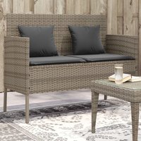 Gartenbank mit Kissen Grau Poly Rattan - Vidaxl Gartenbank mit Kissen Grau Poly Rattan - Vidaxl von VIDAXL