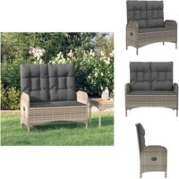 Gartenbank mit Liegefunktion und Kissen 107 cm Poly Rattan Grau - Gartenbank - Outdoor Möbel - Rattan Gartenmöbel - Lounge Bank - Liegesofa Gartenbank mit Liegefunktion und Kissen 107 cm Poly Rattan Grau - Gartenbank - Outdoor Möbel - Rattan Gartenmöbel - Lounge Bank - Liegesofa von VIDAXL