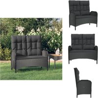 Vidaxl - Gartenbank mit Liegefunktion & Kissen 107cm Poly Rattan Schwarz - Gartenbank - Outdoor Bank - Lounge Chair - Rattan Möbel - Gartenmöbel Vidaxl - Gartenbank mit Liegefunktion & Kissen 107cm Poly Rattan Schwarz - Gartenbank - Outdoor Bank - Lounge Chair - Rattan Möbel - Gartenmöbel von VIDAXL