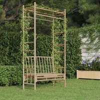 Gartenbank Ruhebank mit Pergola 116 cm Bambus vidaXL von BONNEVIE