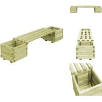 Gartenbank mit Pflanzgefäßen Kiefernholz Imprägniert - Gartenzubehör - Gartenmöbel - Bank - Gartenbank - Kiefernholz von VIDAXL