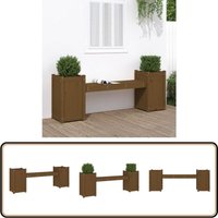 Vidaxl - Gartenbank mit Pflanzkübeln Honigbraun 180x36x63 cm Massivholz - Holzbank - Gartenbank - Bank Mit Pflanzkübeln - Kiefernholz Möbel - Outdoor von VIDAXL