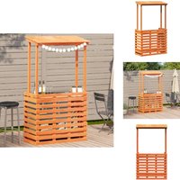 Gartenbar mit Dach Braun 112,5x57x195,5 cm Massivholz Kiefer - Gartenbar - Outdoor Bartisch - Gartenmöbel - Esszimmerset - Terrasse Gartenbar mit Dach Braun 112,5x57x195,5 cm Massivholz Kiefer - Gartenbar - Outdoor Bartisch - Gartenmöbel - Esszimmerset - Terrasse von VIDAXL
