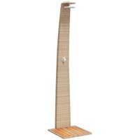 Gartendusche Beige 55x60x224 cm Poly Rattan und Akazienholz Vidaxl von VIDAXL