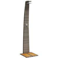 Gartendusche Grau 55x60x224 cm Poly Rattan und Akazienholz Vidaxl von VIDAXL