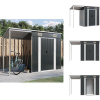 Gartenhaus mit Schleppdach Anthrazit 277x110,5x181 cm Stahl - Gartensaison - Gartenhäuschen - Gartenhütte - Werkzeuglager - Außenschrank von VIDAXL