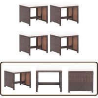 Gartenhocker 4 Stk. mit Kissen Braun Poly Rattan - Gartenhocker - Poly Rattan - Gartenmöbel - Balkonmöbel - Esszimmerstuhl Gartenhocker 4 Stk. mit Kissen Braun Poly Rattan - Gartenhocker - Poly Rattan - Gartenmöbel - Balkonmöbel - Esszimmerstuhl von VIDAXL