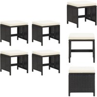 Gartenhocker 4 Stk. mit Kissen Schwarz Poly Rattan - Gartenstuhl - Poly Rattan - Gartenmöbeln - Esszimmerstuhl - Balkonmöbel Gartenhocker 4 Stk. mit Kissen Schwarz Poly Rattan - Gartenstuhl - Poly Rattan - Gartenmöbeln - Esszimmerstuhl - Balkonmöbel von VIDAXL