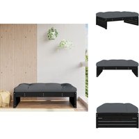 Vidaxl - Gartenhocker Schwarz 120x80 cm Massivholz Kiefer - Gartenstuhl - Holzsessel - Gartenlounge - Balkonmöbeln - Esszimmerstühle von VIDAXL