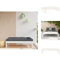 Gartenhocker Weiß 120x80 cm Massivholz Kiefer - Gartentisch - Gartenstuhl - Gartenlounge - Holzmobiliar - Kiefernholz Möbel von VIDAXL