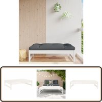 Gartenhocker Weiß 120x80 cm Massivholz Kiefer - Gartentisch - Gartenstuhl - Gartenlounge - Holzmobiliar - Kiefernholz Möbel von VIDAXL