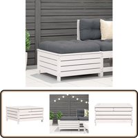 Gartenhocker Weiß 62x63,5x32 cm Massivholz Kiefer - Gartenhocker - Kiefernwood Möbel - Gartenmöbel Set - Outdoor Lounge - Terrassenmöbeln von VIDAXL
