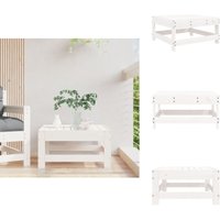 Gartenhocker Weiß Massivholz Kiefer - Gartensaßesel - Holzsitzmöbel - Gartenstuhl - Kiefernwood Möbel - Lounge Set von VIDAXL