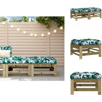 Gartenhocker mit Kissen 2 Stk. Kiefernholz Imprägniert - Gartenhocker - Kiefernholzhöcker - Gartenmöbeln - Lounge Möbel - Terrassentisch von VIDAXL