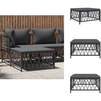 Gartenhocker mit Kissen Anthrazit Gewebe - Gartenstuhl - Lounge Chair - Outdoor Möbel - Sitzgelegenheit - Gartenlounge von VIDAXL