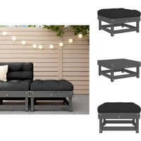 Vidaxl - Gartenhocker mit Kissen Grau Massivholz Kiefer - Gartenstuhl - Holzsessel - Lounge Chair - Gartenlounge - Terrassentisch von VIDAXL