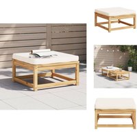 Gartenhocker mit Kissen Massivholz Akazie - Gartenhocker - Holzstuhl - Esszimmerstühle - Balkonmöbeln - Terrassenmöbel von VIDAXL