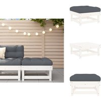 Vidaxl - Gartenhocker mit Kissen Weiß Massivholz Kiefer - Gartenhocker - Holzstuhl - Lounge Möbel - Gartenlounge - Terrassentisch von VIDAXL