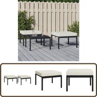 Vidaxl - Gartenhocker mit Sandfarbigen Kissen 2 Stk. 60x60x35 cm Stahl - Gartenhocker - Außenbereichs Möbeln - Lounge Möbel - Stahleinrichtung von VIDAXL