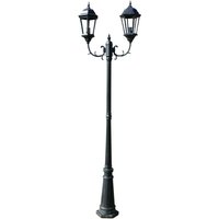 Gartenlaterne 2-flammig 230 cm Dunkelgrün/Schwarz Aluminium vidaXL102891 von BONNEVIE