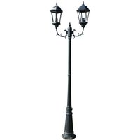 Gartenlaterne 2-flammig 230 cm Dunkelgrün/Schwarz Aluminium vidaXL102891 von BONNEVIE