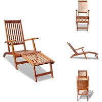 Gartenliege mit Fußteil Massivholz Akazie - Gartenzubehör - Gartenmöbel - Holzliege - Sonnenliege - Liege von VIDAXL
