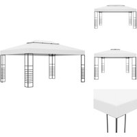 Gartenpavillon Pulverbeschichteter Stahl 4x3x2,7 m Weiß - Pavillon - Gartenpavillon - Partyzelt - Festivalzelt - Markise von VIDAXL