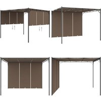 Gartenpavillon mit Seitenvorhang 3x3x2,25 m Taupe - Gartenpavillon - Pavillon - Sommerhaus - Außenbereich - Terrasse - Home & Living von VIDAXL