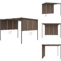 Vidaxl - Gartenpavillon mit Seitenvorhang 3x3x2,25 m Taupe - Gartenpavillon - Pavillon - Sommerhaus - Außenbereich - Terrasse von VIDAXL