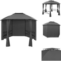 Gartenpavillon mit Vorhängen Sechseckig 360x265 cm - Gartenpavillon - Partyzelt - Outdoor Möbel - Sommerhaus - Terrasse Gartenpavillon mit Vorhängen Sechseckig 360x265 cm - Gartenpavillon - Partyzelt - Outdoor Möbel - Sommerhaus - Terrasse von VIDAXL