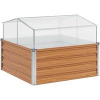 Gartenpflanzer mit Gewächshaus Hellbraun 100 x 100 x 77 cm vidaXL Gartenpflanzer mit Gewächshaus Hellbraun 100 x 100 x 77 cm vidaXL von VIDAXL