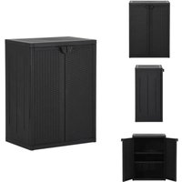 Vidaxl - Gartenschrank Schwarz 65x45x88 cm pp Rattan-Optik - Lagerschrank - Garderobenschrank - Aufbewahrungsbox - Außenmöbel - Rattan Optik Vidaxl - Gartenschrank Schwarz 65x45x88 cm pp Rattan-Optik - Lagerschrank - Garderobenschrank - Aufbewahrungsbox - Außenmöbel - Rattan Optik von VIDAXL