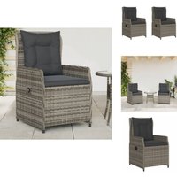 Gartensessel 2 Stk. Verstellbar Grau Poly Rattan - Gartenstuhl - Outdoormöbel - Gartenlounge - Rattan Sessel - Relaxsessel von VIDAXL